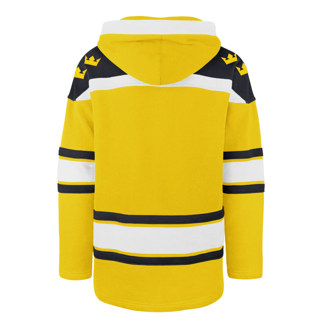 Sweden NHL 4 Nations Face-Off 47 Brand Men Yellow Heavyweight Lacer Hoodie product image 2, provided for visual reference