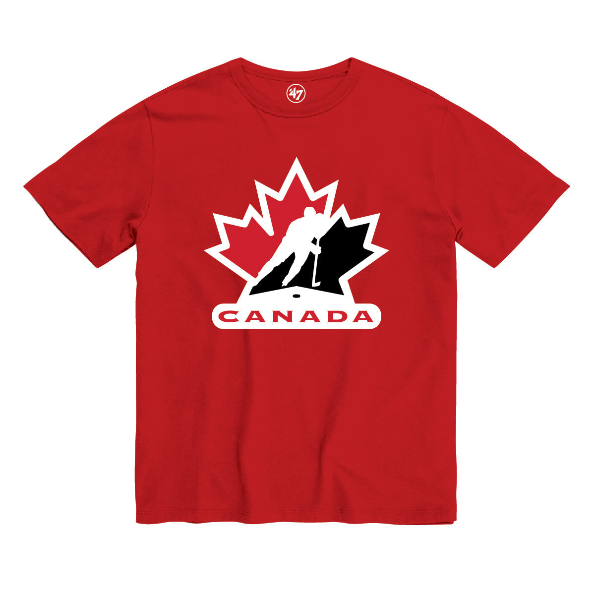 Hockey Canada IIHF 47 Brand Youth Red Fan T-Shirt product image 1, provided for visual reference and product detail review