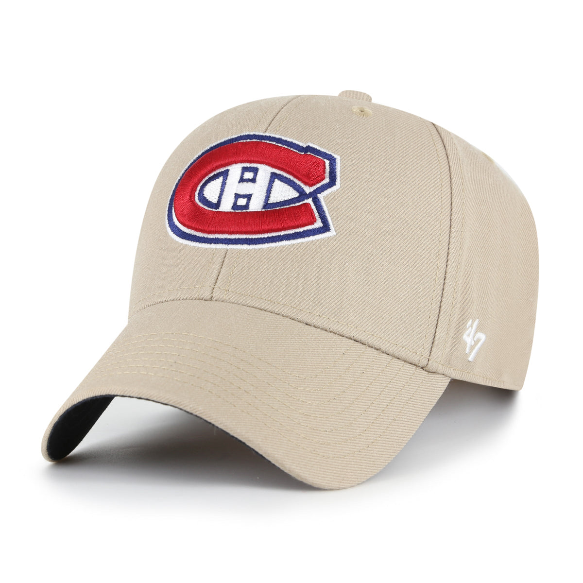 Montreal Canadiens NHL 47 Brand Men Khaki MVP Sure Shot Snapback product image 4, provided for visual reference and product
