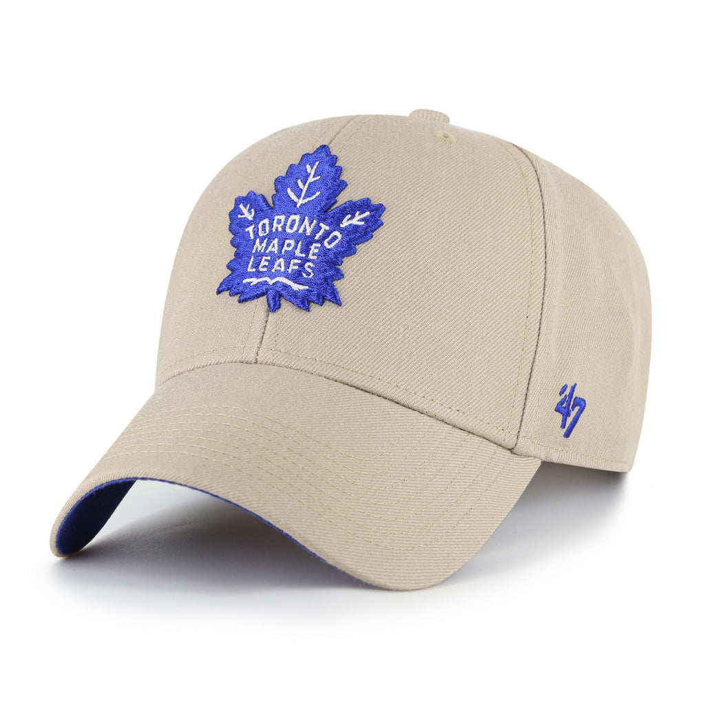 Toronto Maple Leafs NHL 47 Brand Men Khaki MVP Sure Shot Snapback product image 3, provided for visual reference and product
