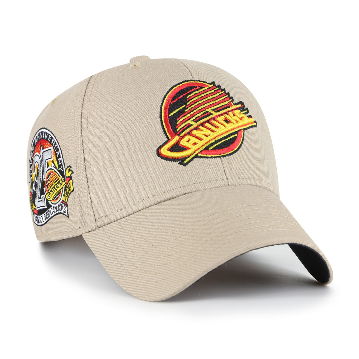 Vancouver Canucks NHL 47 Brand Men Khaki MVP Sure Shot Snapback product image 1, provided for visual reference and product