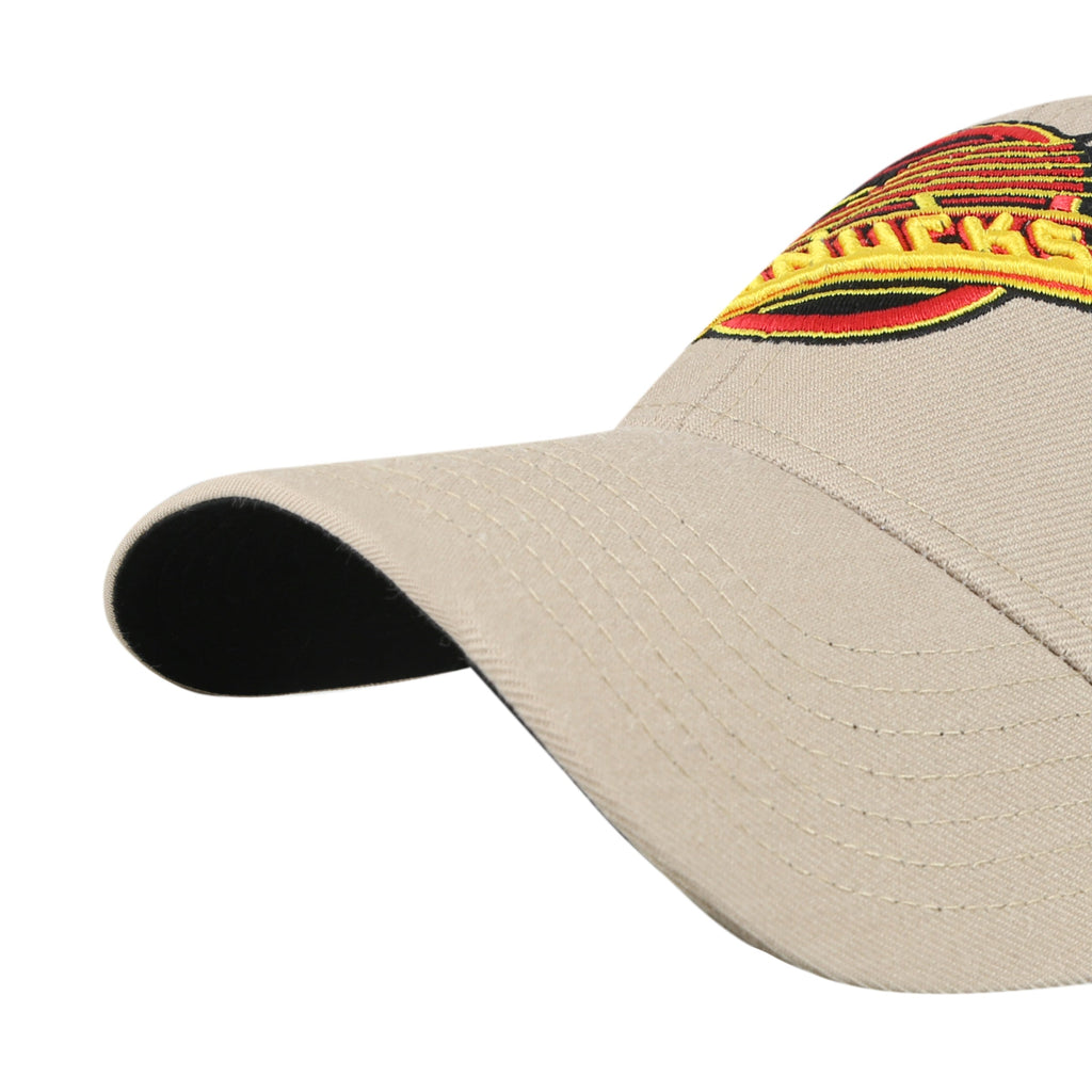 Vancouver Canucks NHL 47 Brand Men Khaki MVP Sure Shot Snapback product image 3, provided for visual reference and product
