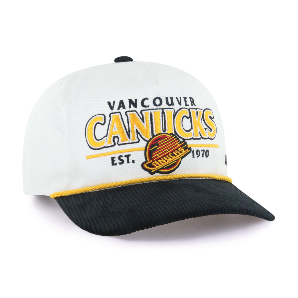 Vancouver Canucks NHL 47 Brand Men White Rustic Rope Hitch Snapback Hat product image 3, provided for visual reference and