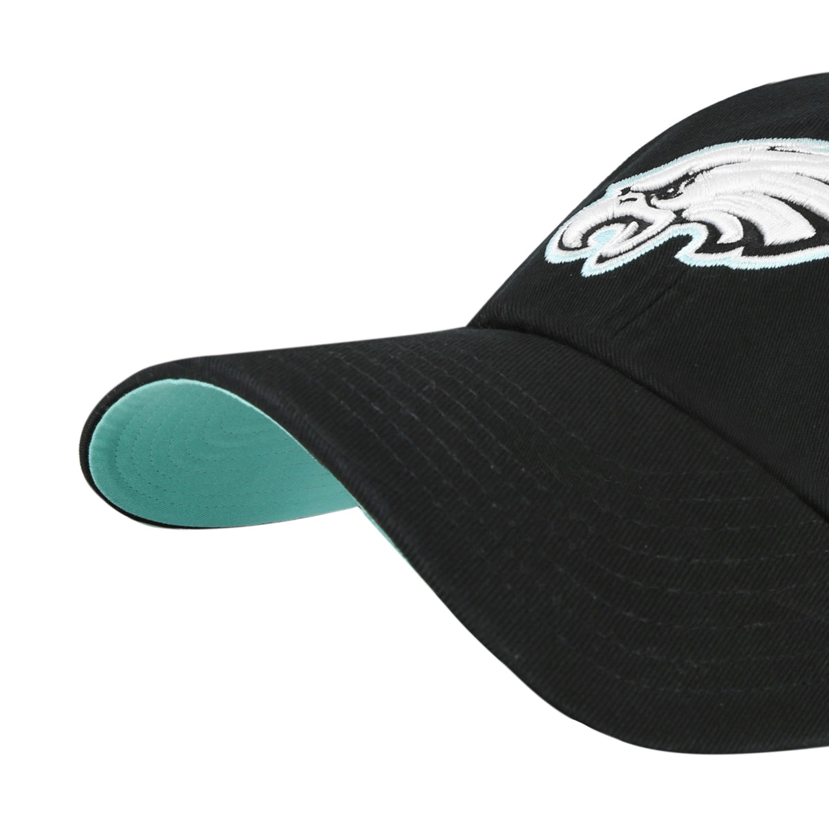 Philadelphia Eagles NFL 47 Brand Men Black Mint Double Under Clean Up Adjustable Hat product image 3, provided for visual