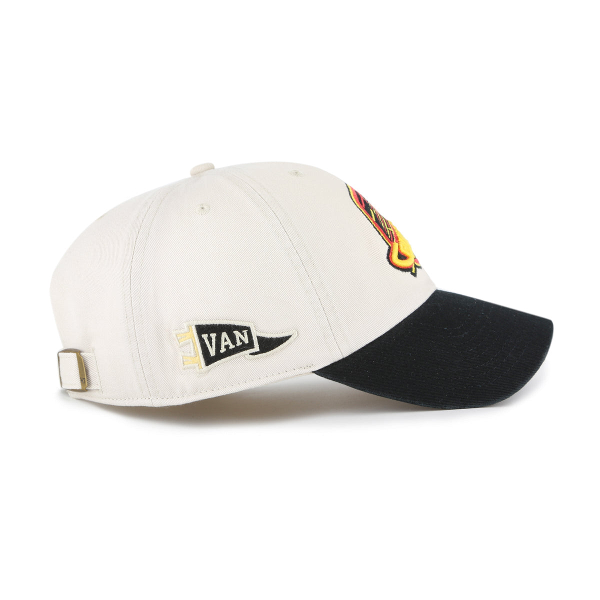 Vancouver Canucks NHL 47 Brand Men Beige Clean Up Grand Stand Adjustable Hat product image 2, provided for visual reference