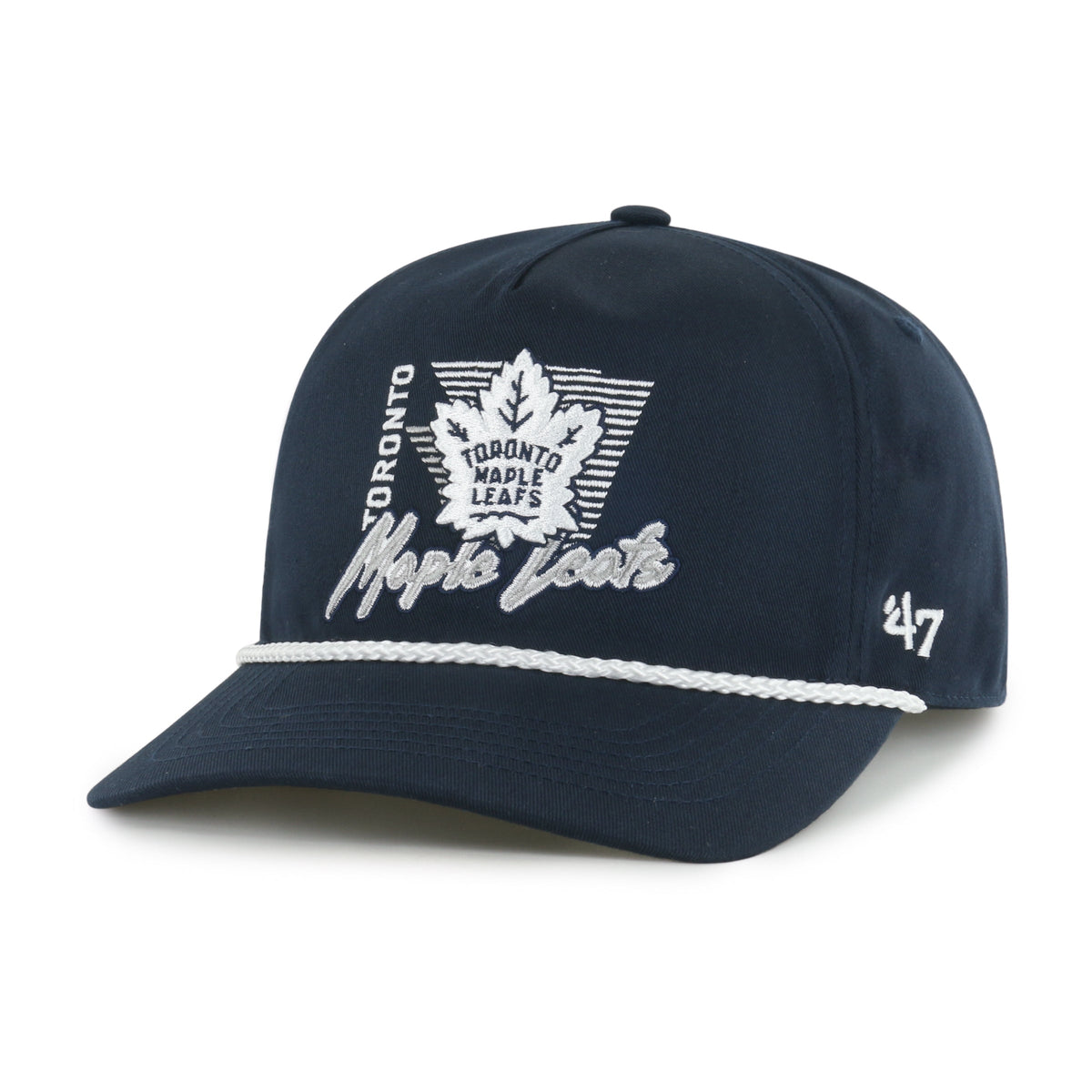 Toronto Maple Leafs NHL 47 Brand Men Navy Splint Rope Hitch Snapback Hat product image 1, provided for visual reference and