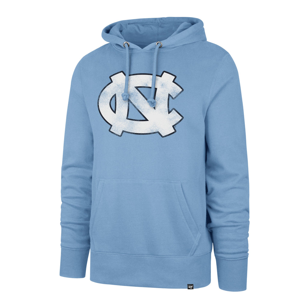 North Carolina Tar Heels NCAA 47 Brand Men Light Blue Imprint Distressed Headline Pullover Hoodie product image 1, provided