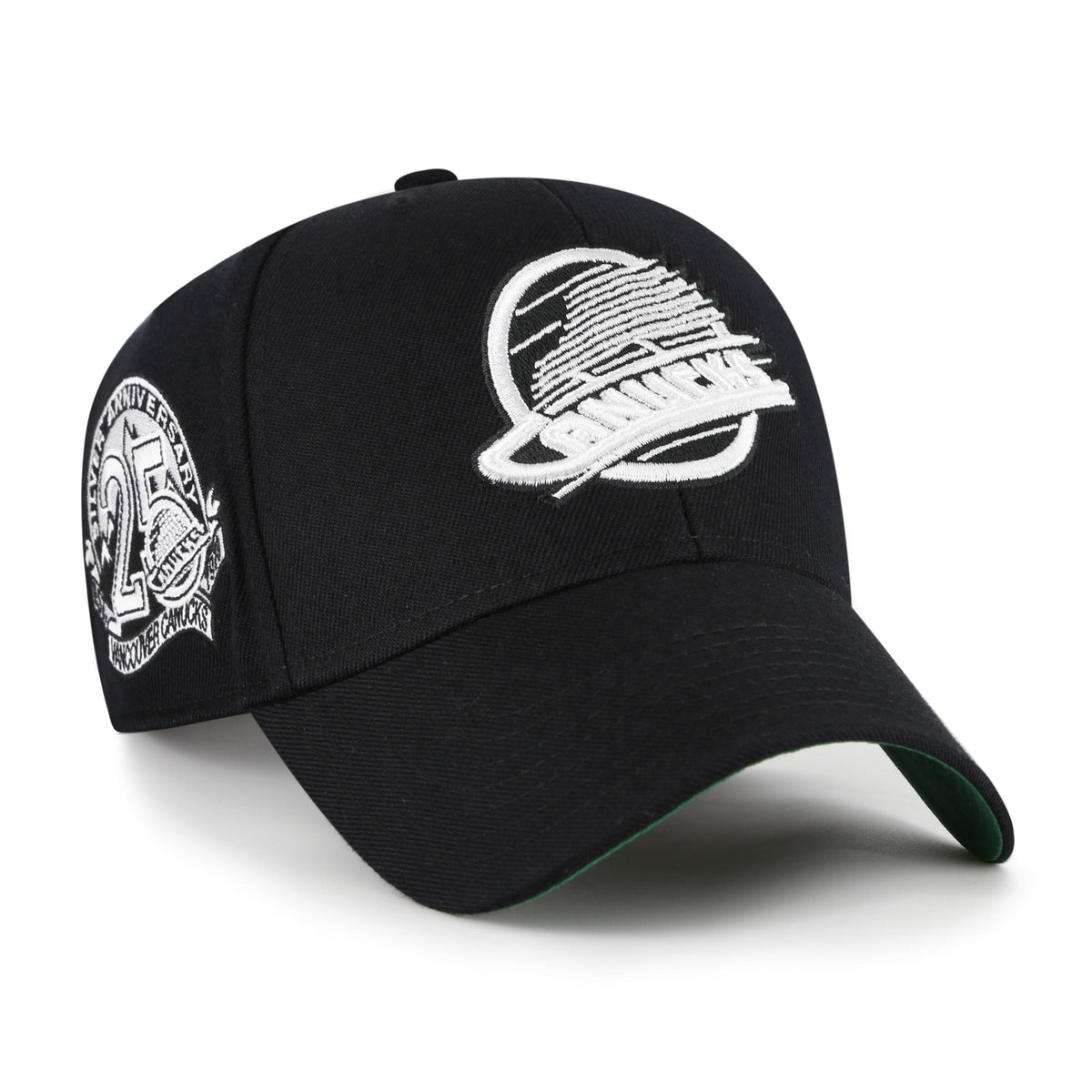 Vancouver Canucks NHL 47 Brand Men Black White MVP Sure Shot Snapback product image 1, provided for visual reference and