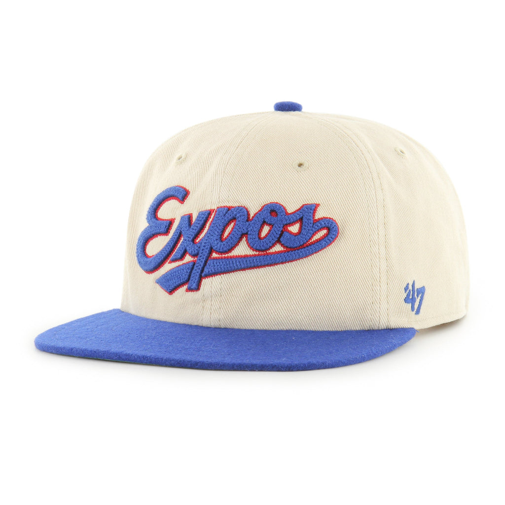 Montreal Expos MLB 47 Brand Men Beige Captain RL Fieldstone Snapback product image 1, provided for visual reference and