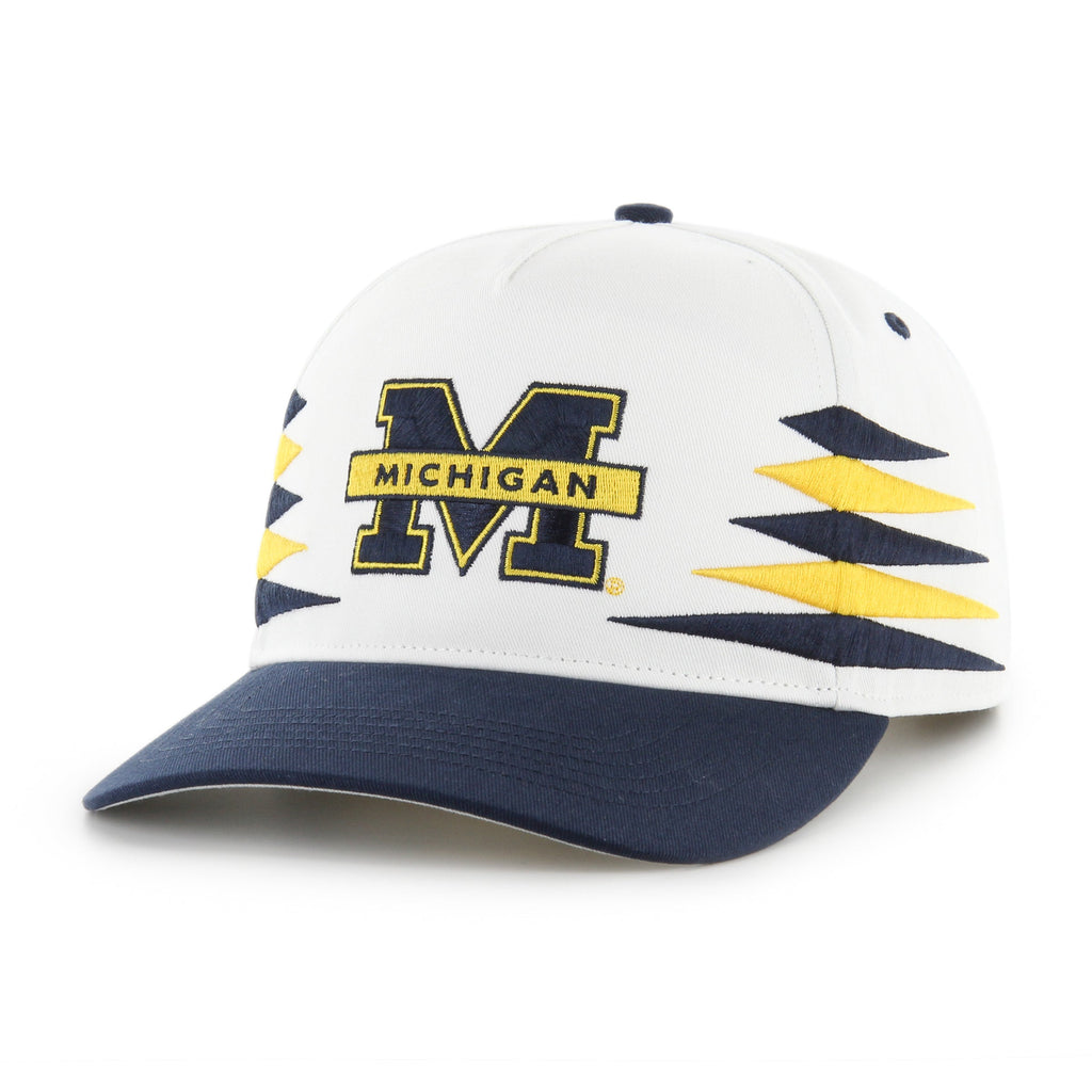 Michigan Wolverines NCAA 47 Brand Men White Diamond Hitch Snapback Hat product image 5, provided for visual reference and