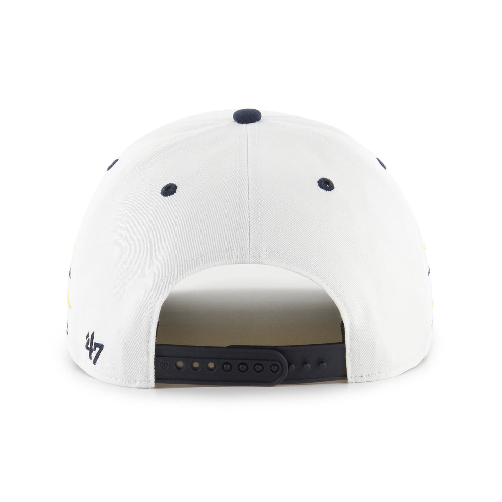 Michigan Wolverines NCAA 47 Brand Men White Diamond Hitch Snapback Hat product image 4, provided for visual reference and