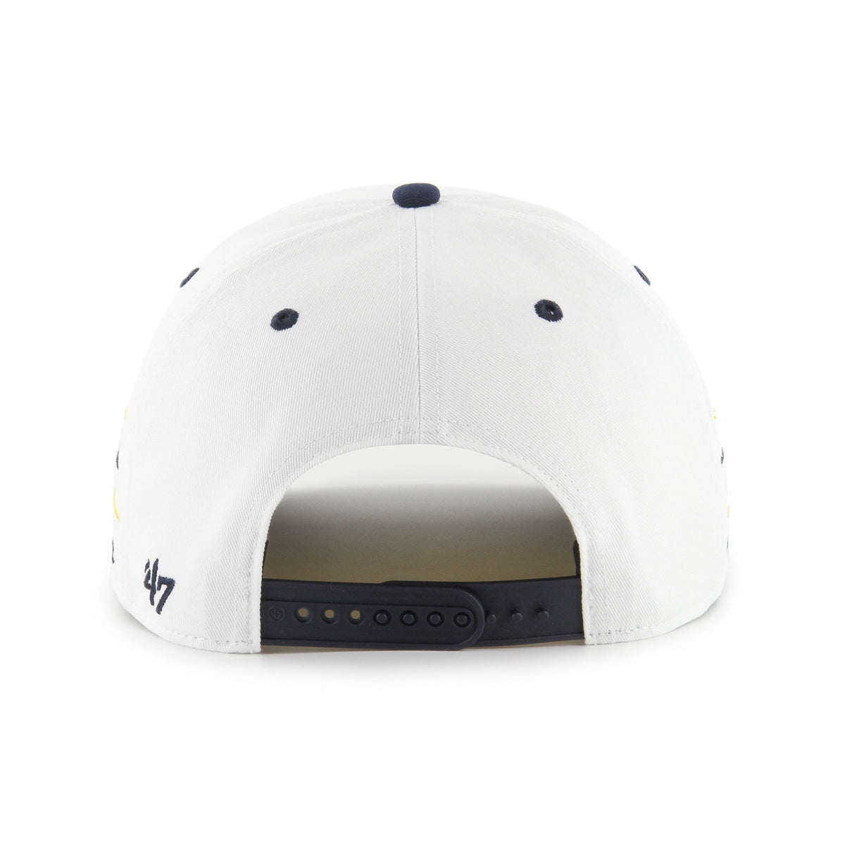 Michigan Wolverines NCAA 47 Brand Men White Diamond Hitch Snapback Hat product image 4, provided for visual reference and