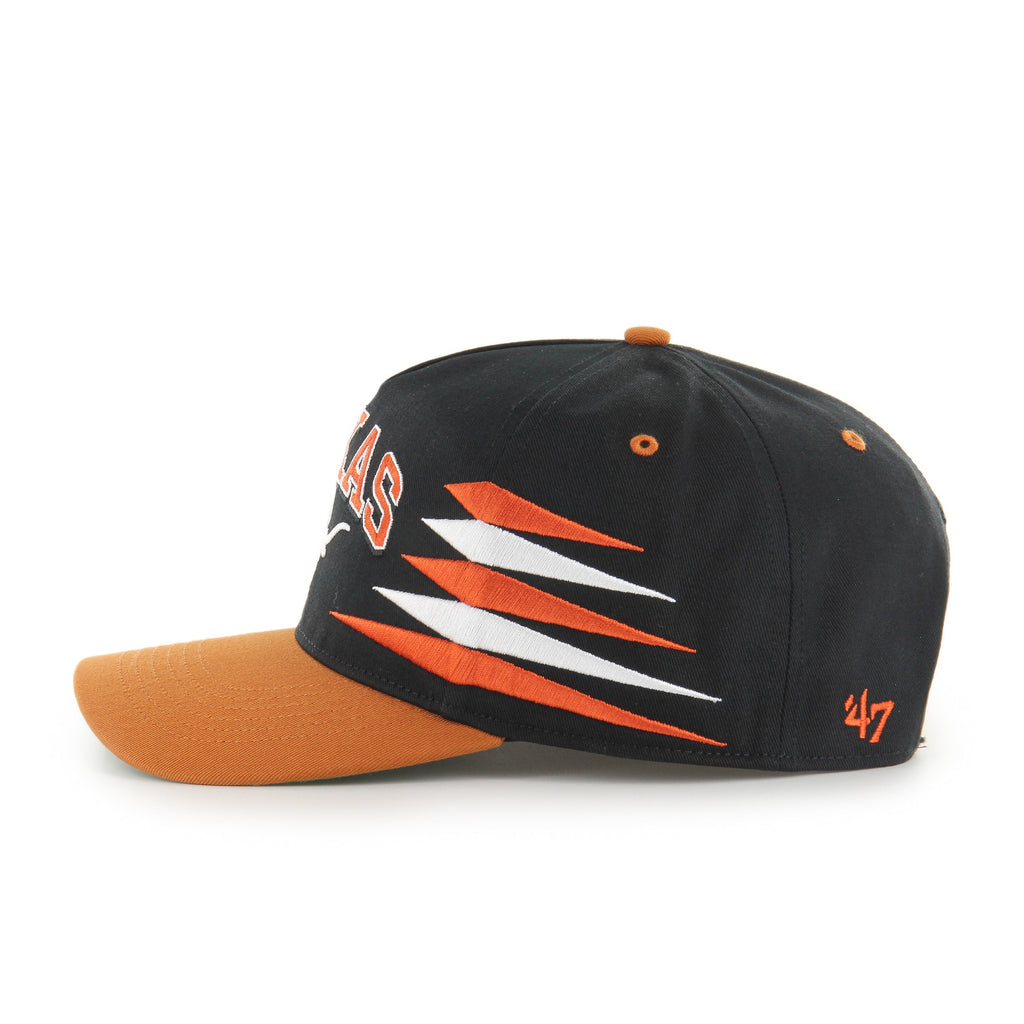 Texas Longhorns NCAA 47 Brand Men Black Diamond Hitch Snapback Hat product image 3, provided for visual reference and