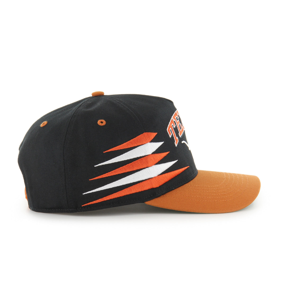 Texas Longhorns NCAA 47 Brand Men Black Diamond Hitch Snapback Hat product image 2, provided for visual reference and