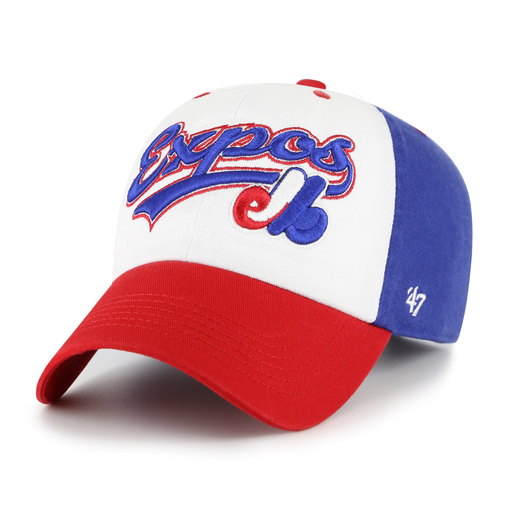 Montreal Expos MLB 47 Brand Youth Tricolor Scooter Clean Up Adjustable Hat product image 1, provided for visual reference