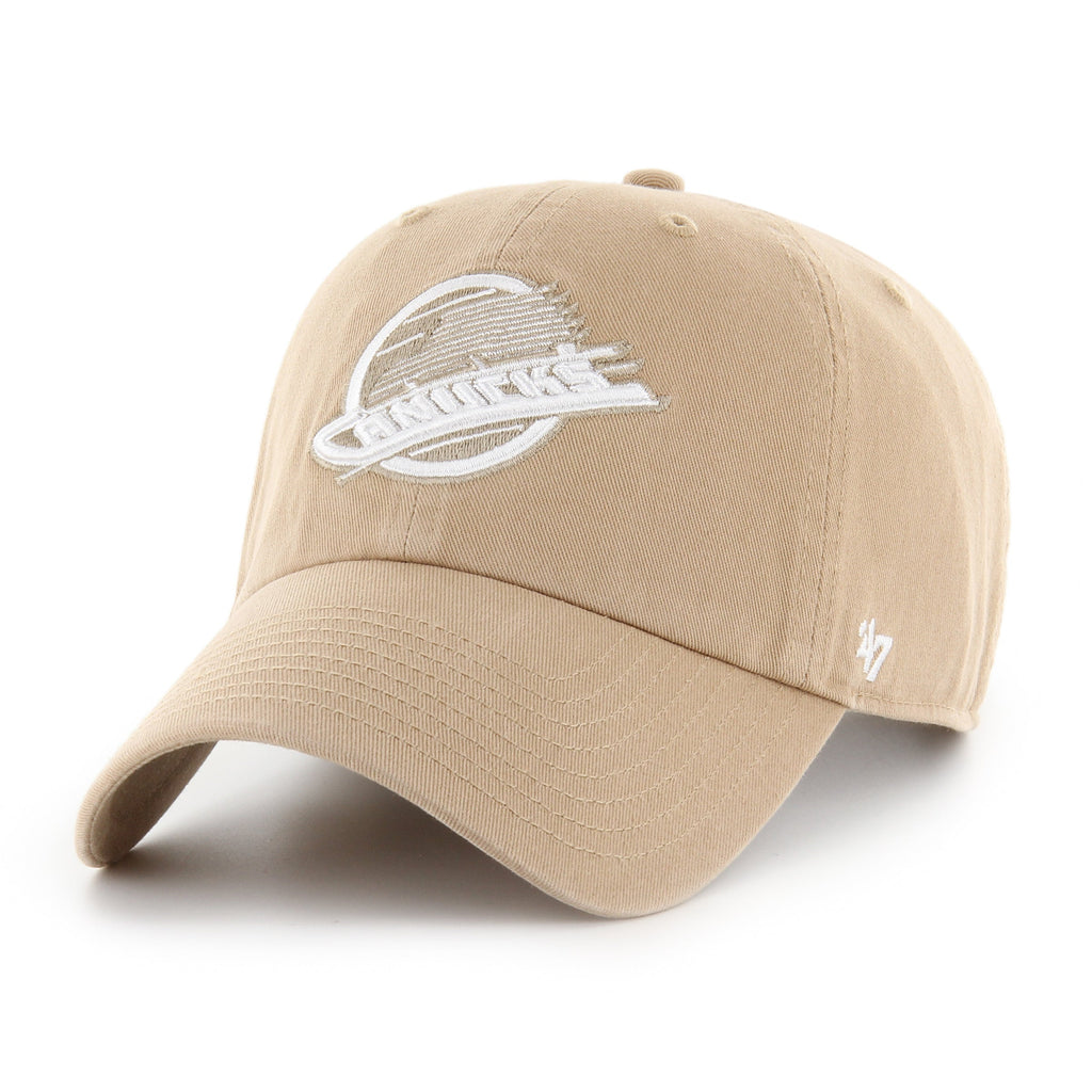 Vancouver Canucks NHL 47 Brand Men Khaki Clean Up Adjustable Hat product image 1, provided for visual reference and product