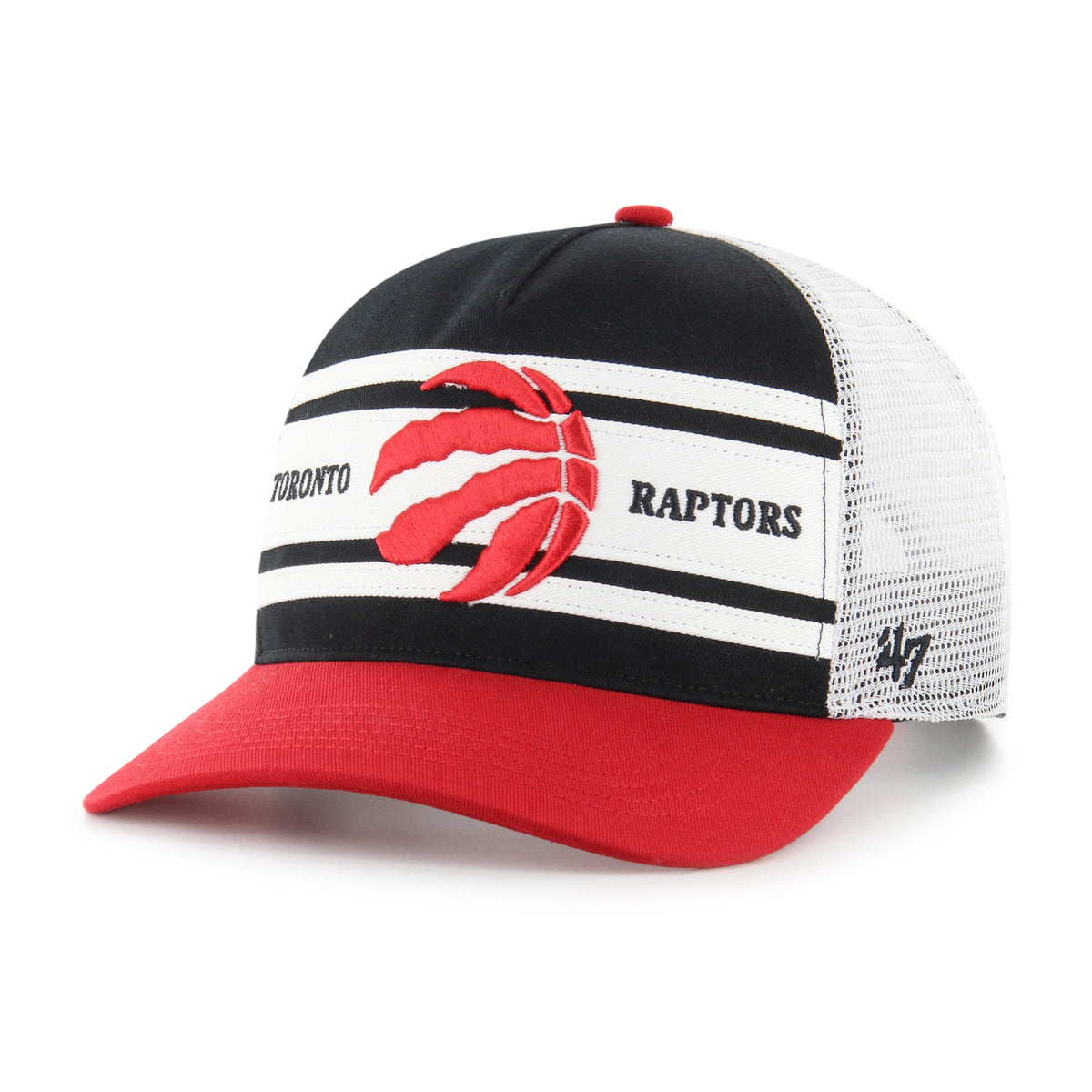 Toronto Raptors NBA 47 Brand Men Red/Black Super Stripe Hitch Adjustable Hat product image 1, provided for visual reference