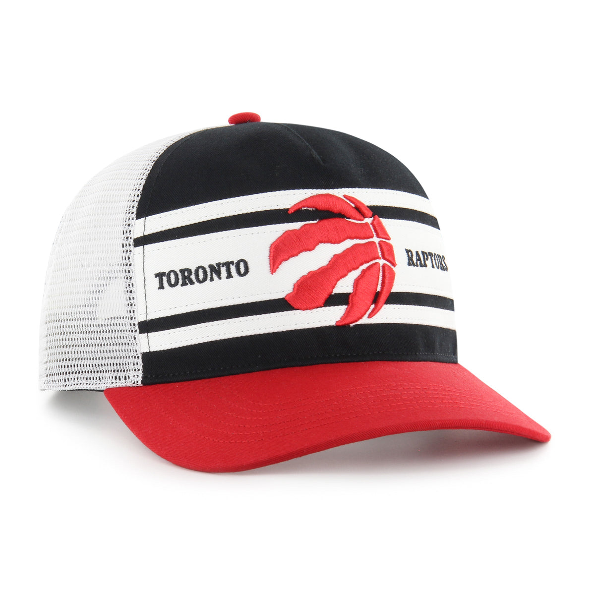 Toronto Raptors NBA 47 Brand Men Red/Black Super Stripe Hitch Adjustable Hat product image 3, provided for visual reference