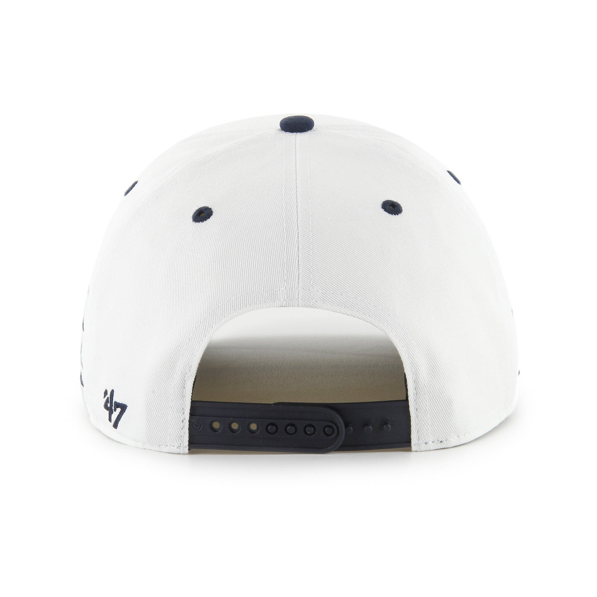 New York Yankees MLB 47 Brand Men White Diamond Hitch Snapback Hat product image 2, provided for visual reference and