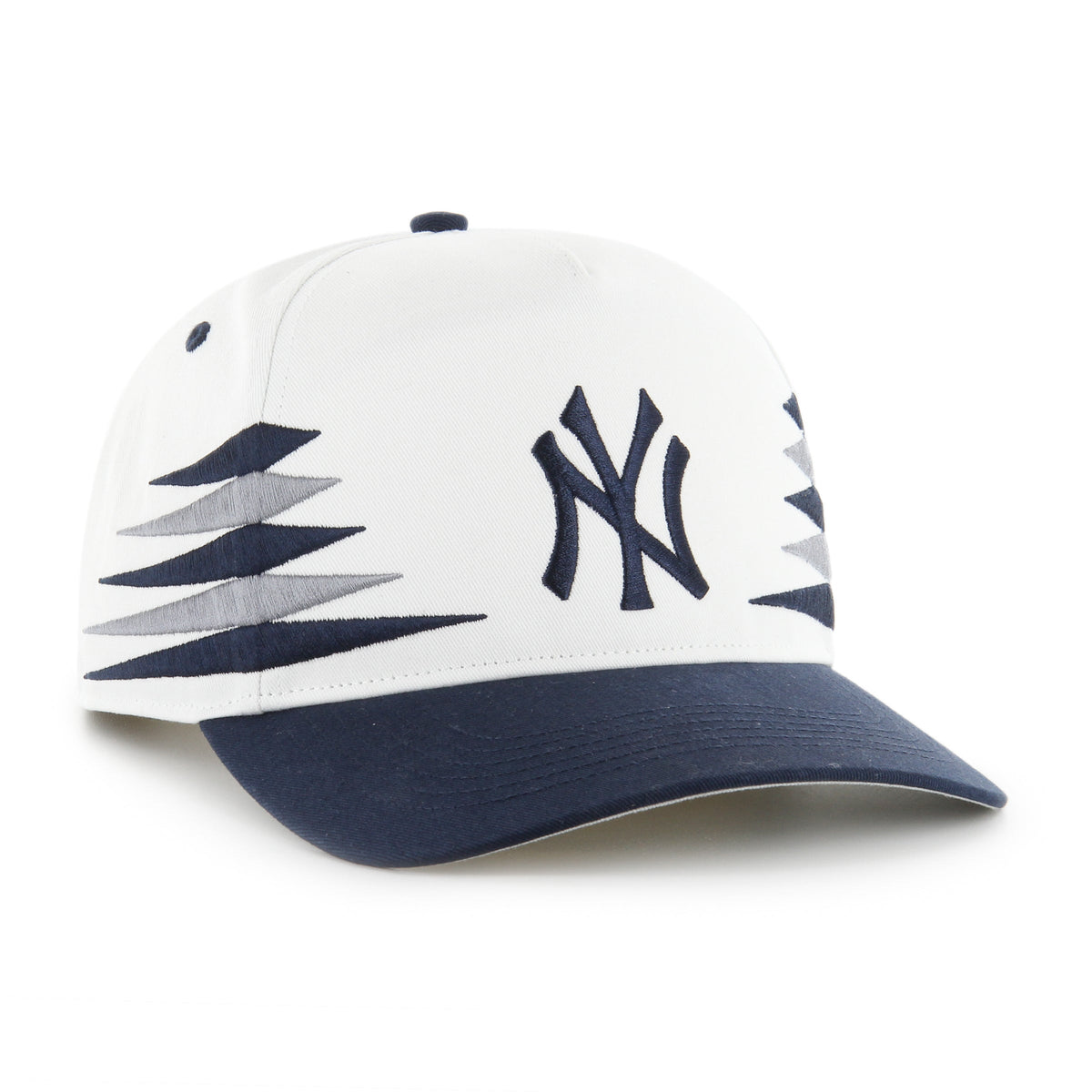 New York Yankees MLB 47 Brand Men White Diamond Hitch Snapback Hat product image 3, provided for visual reference and
