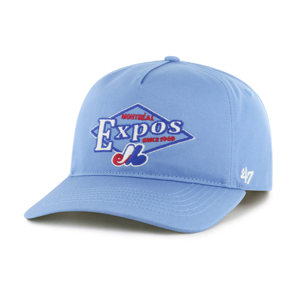 Montreal Expos MLB 47 Brand Men Light Blue Golden Diamond Hitch Snapback Hat product image 1, provided for visual reference