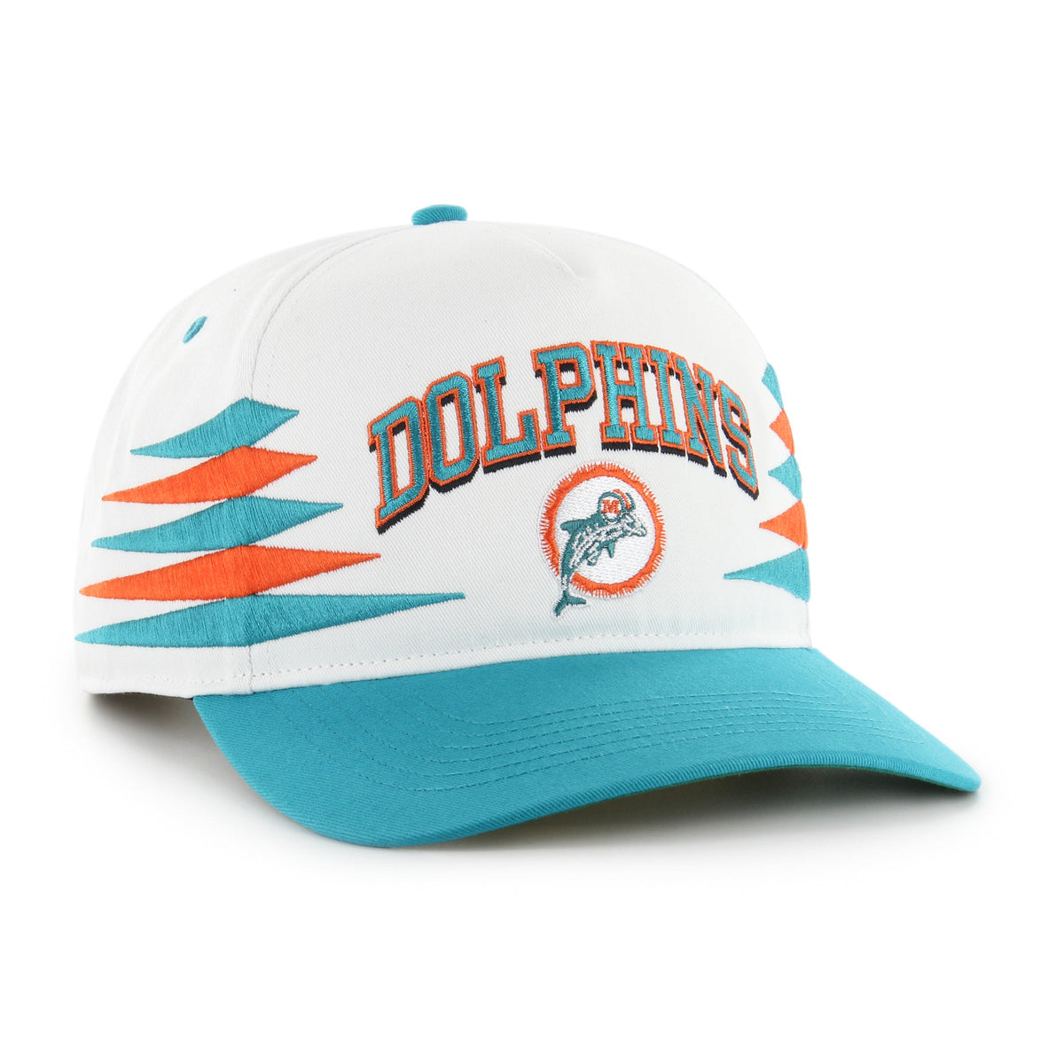 Miami Dolphins NFL 47 Brand Men White Diamond Hitch Snapback Hat product image 5, provided for visual reference and product