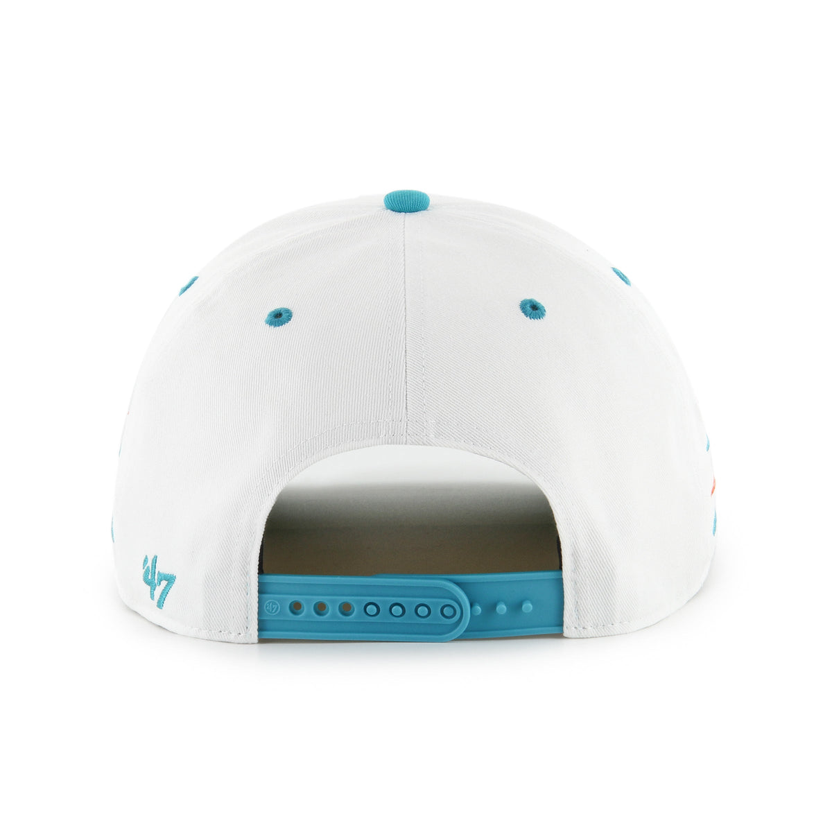 Miami Dolphins NFL 47 Brand Men White Diamond Hitch Snapback Hat product image 4, provided for visual reference and product