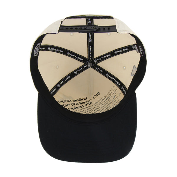 Montreal Canadiens NHL 47 Brand Men Beige Black Tabloid Hitch RF Snapback product image 3, provided for visual reference and