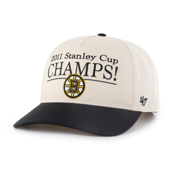 Boston Bruins NHL 47 Brand Men Beige Black Tabloid Hitch RF Snapback product image 5, provided for visual reference and