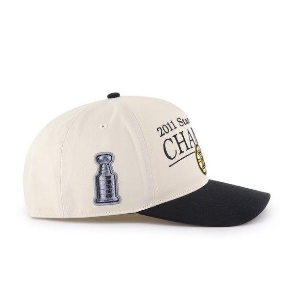 Boston Bruins NHL 47 Brand Men Beige Black Tabloid Hitch RF Snapback product image 4, provided for visual reference and