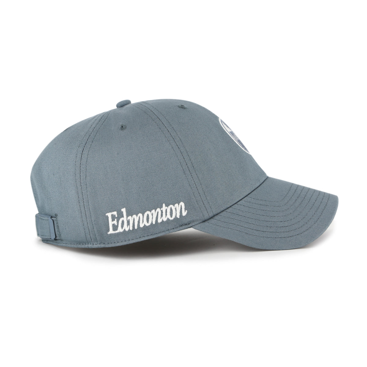 Edmonton Oilers NHL 47 Brand Men Grey Foundation Clean Up Adjustable Hat product image 4, provided for visual reference and