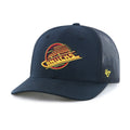 Vancouver Canucks NHL 47 Brand Men Black Trucker Snapback product image 1, provided for visual reference and product detail