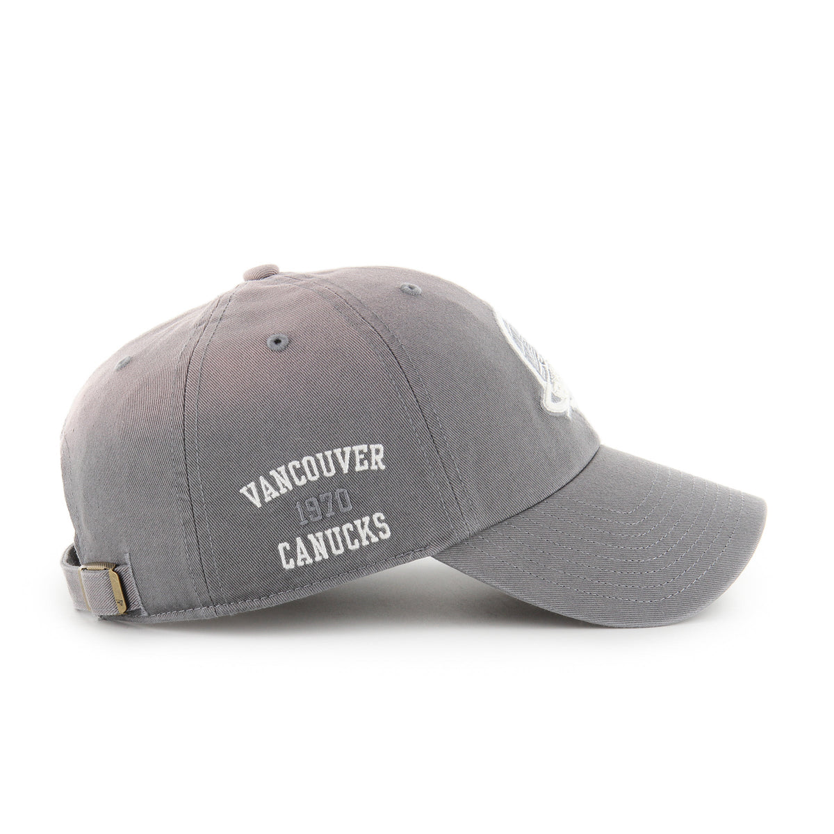 Vancouver Canucks NHL 47 Brand Men Grey Dusted Truro Clean Up Adjustable Hat product image 4, provided for visual reference