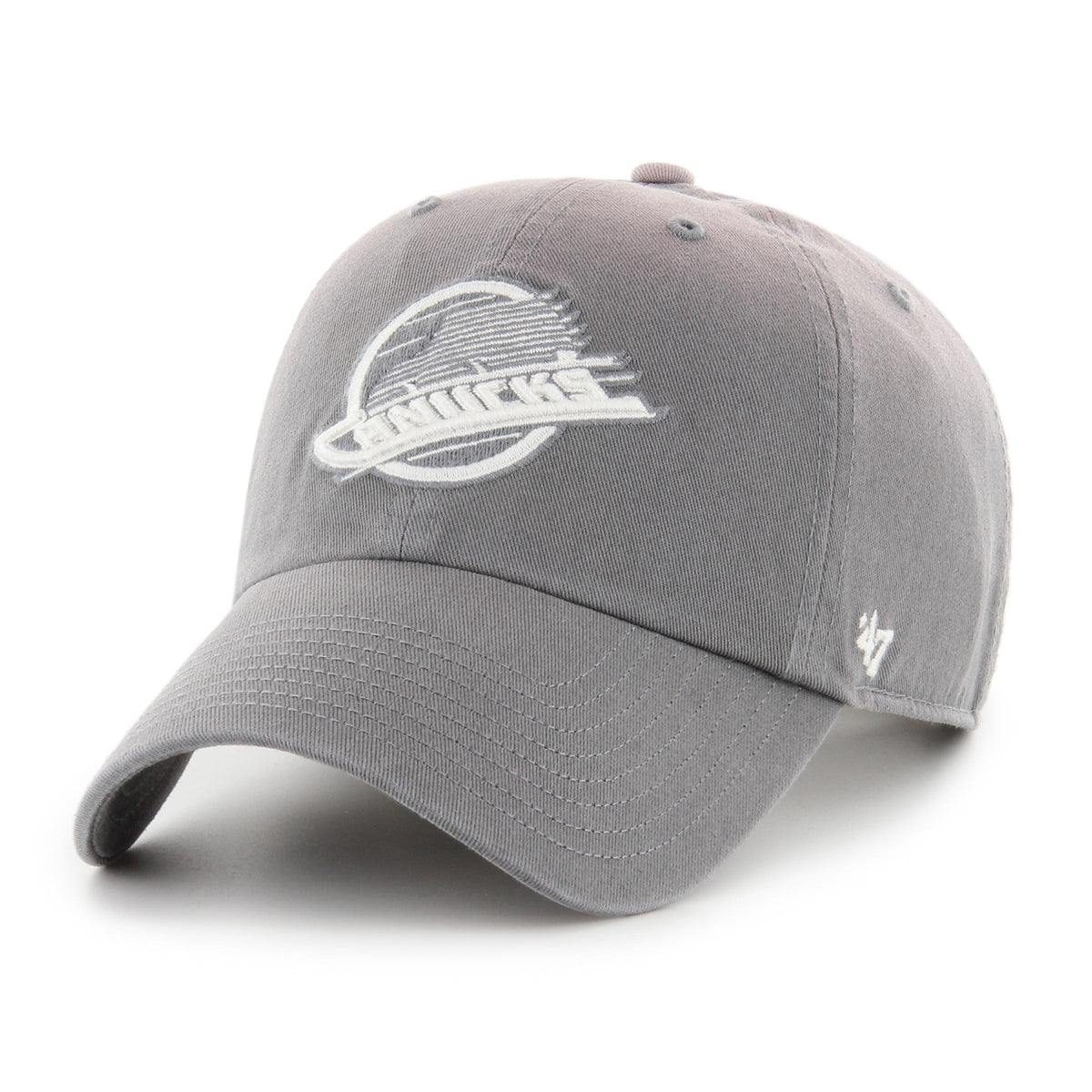 Vancouver Canucks NHL 47 Brand Men Grey Dusted Truro Clean Up Adjustable Hat product image 3, provided for visual reference