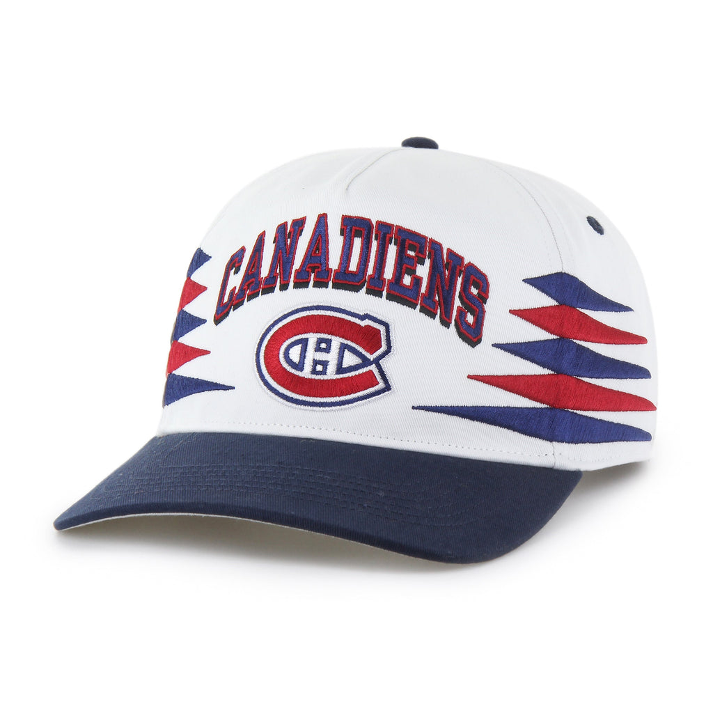 Montreal Canadiens NHL 47 Brand Men White Diamond Hitch Snapback Hat product image 1, provided for visual reference and