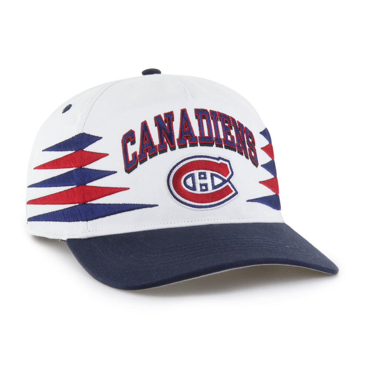 Montreal Canadiens NHL 47 Brand Men White Diamond Hitch Snapback Hat product image 2, provided for visual reference and