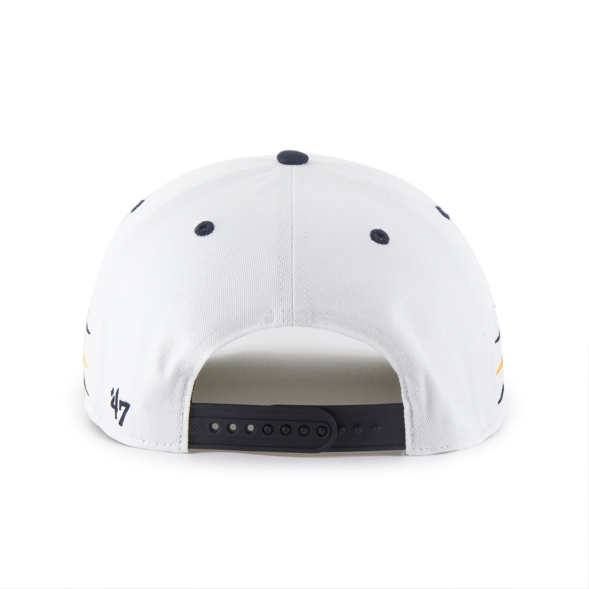 Boston Bruins NHL 47 Brand Men White Diamond Hitch Snapback Hat product image 2, provided for visual reference and product