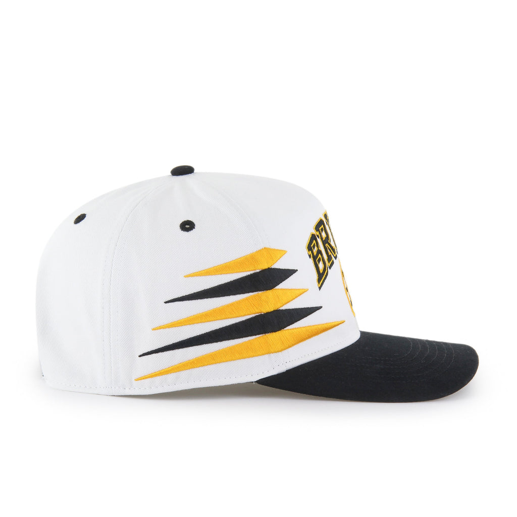 Boston Bruins NHL 47 Brand Men White Diamond Hitch Snapback Hat product image 4, provided for visual reference and product