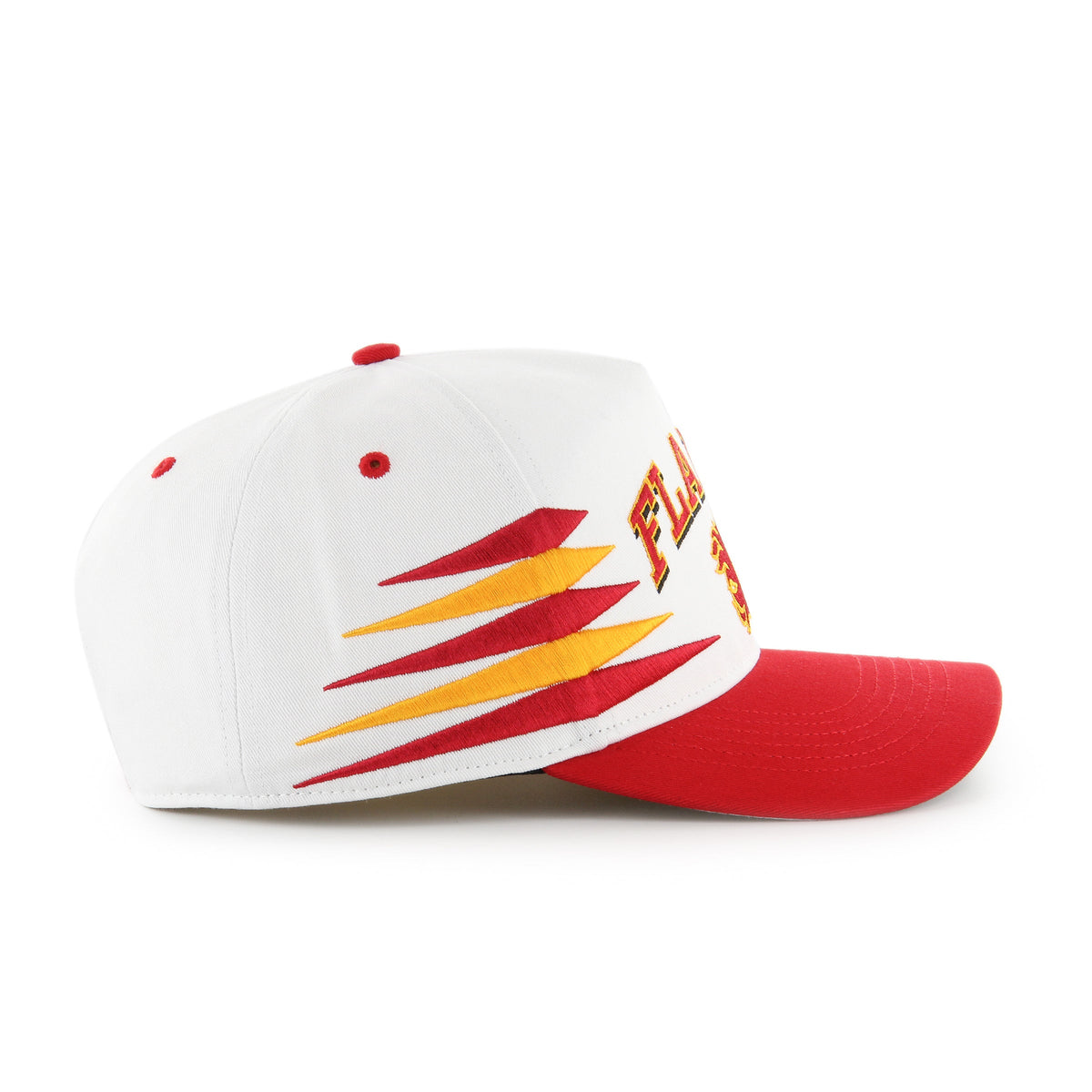 Calgary Flames NHL 47 Brand Men White Diamond Hitch Snapback Hat product image 2, provided for visual reference and product