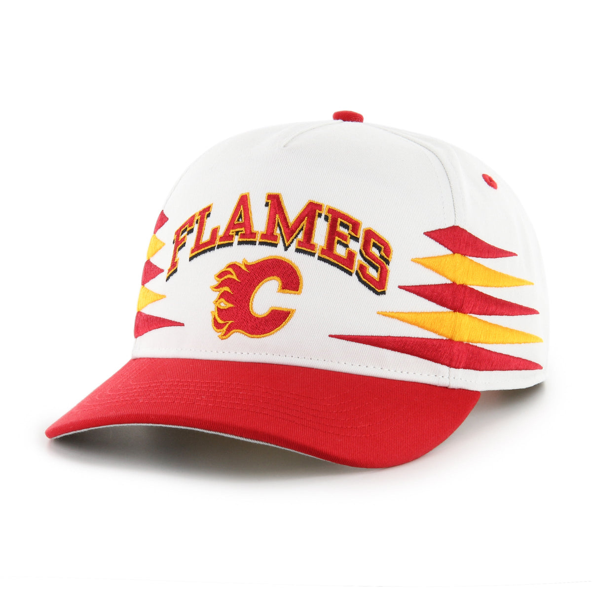 Calgary Flames NHL 47 Brand Men White Diamond Hitch Snapback Hat product image 1, provided for visual reference and product