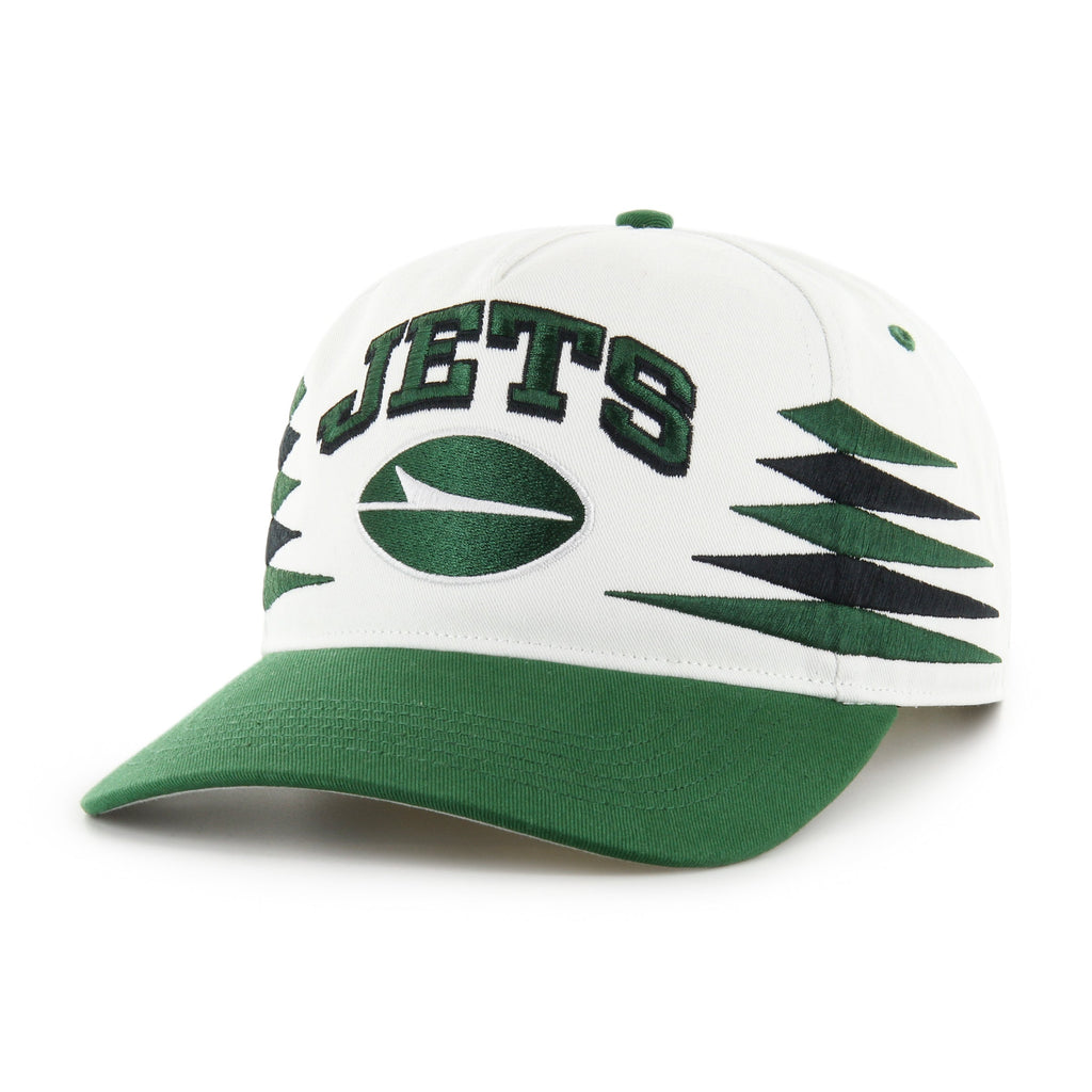 New York Jets NFL 47 Brand Men White Diamond Hitch Snapback Hat product image 2, provided for visual reference and product