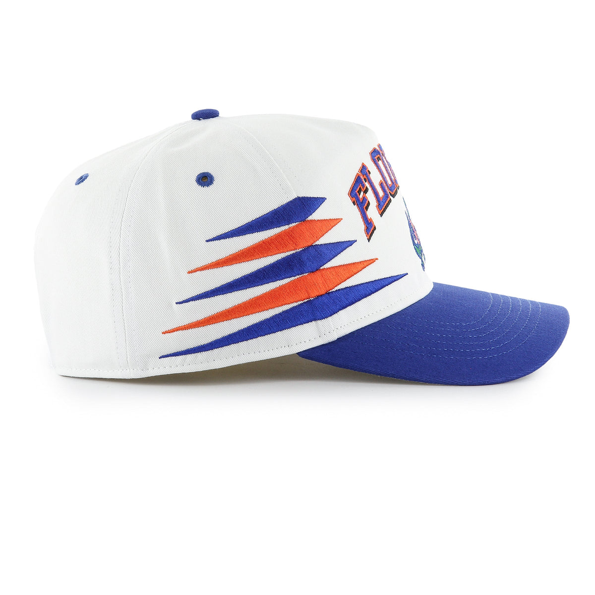 Florida Gators NCAA 47 Brand Men White Diamond Hitch Snapback Hat product image 2, provided for visual reference and product
