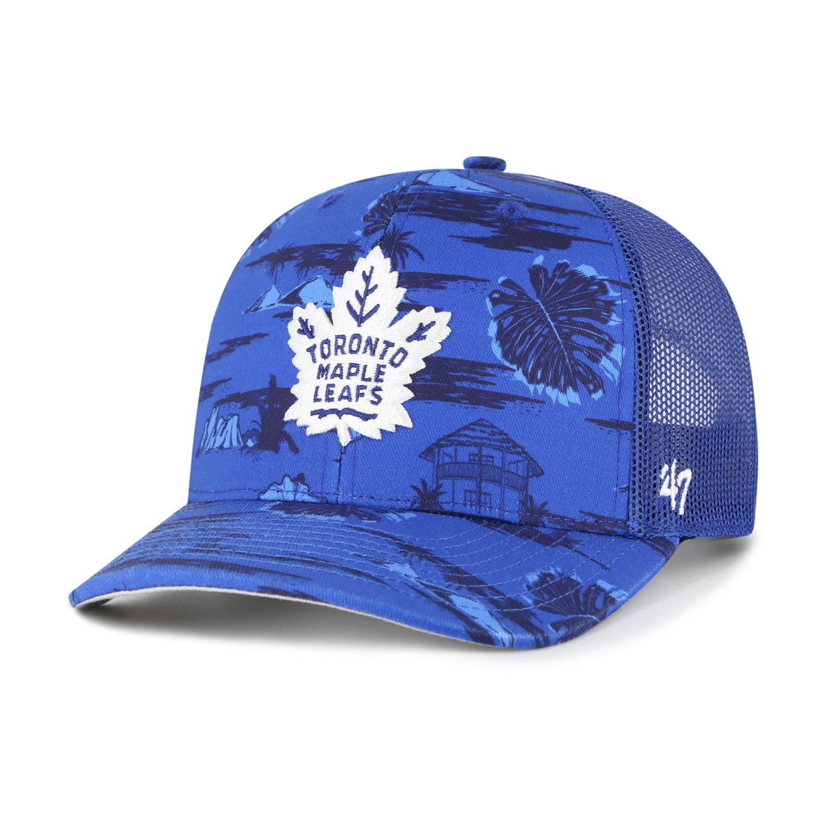 Toronto Maple Leafs NHL 47 Brand Men Royal Blue Fiji Trucker Snapback product image 1, provided for visual reference and