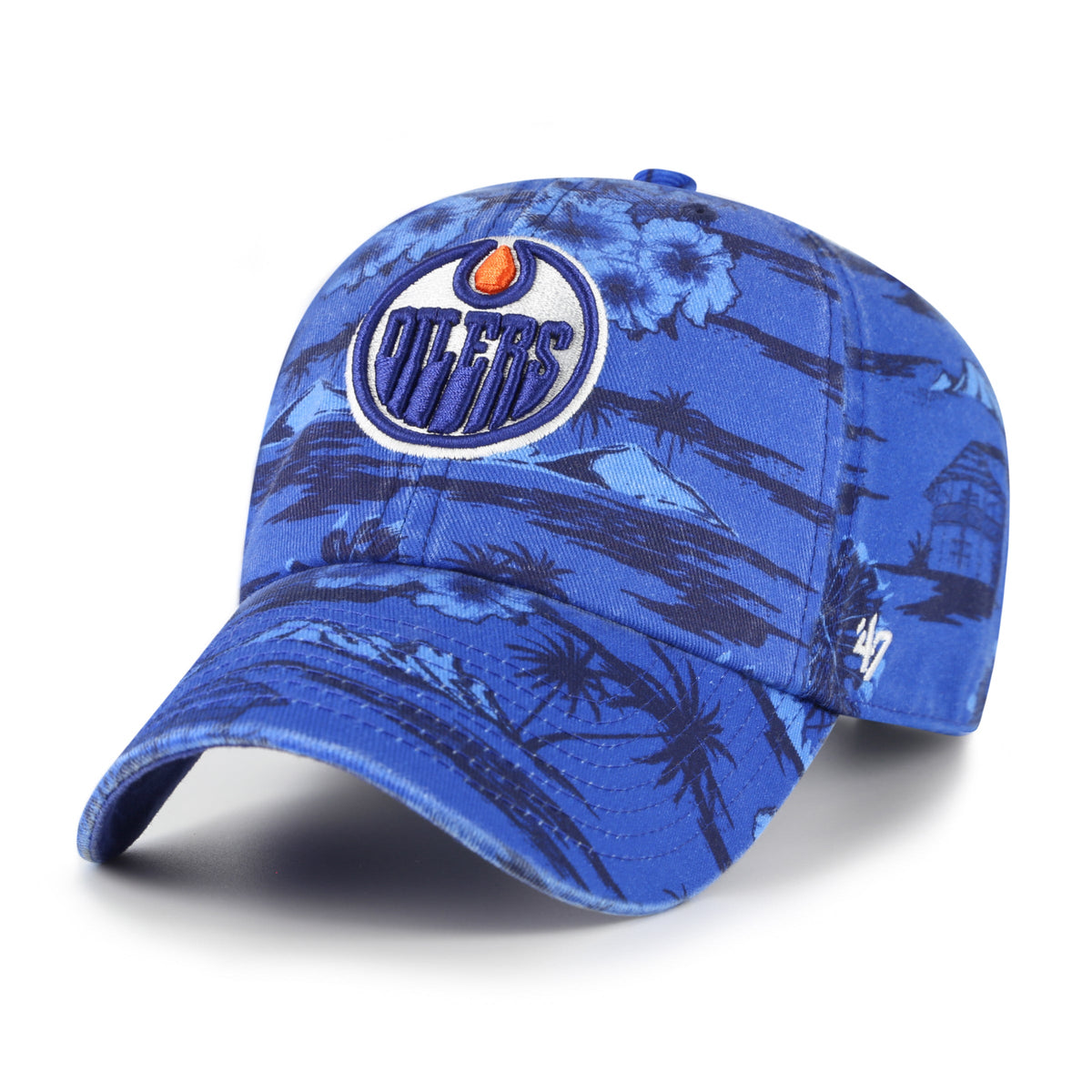 Edmonton Oilers NHL 47 Brand Men Navy Fiji Clean Up Adjustable Hat product image 1, provided for visual reference and
