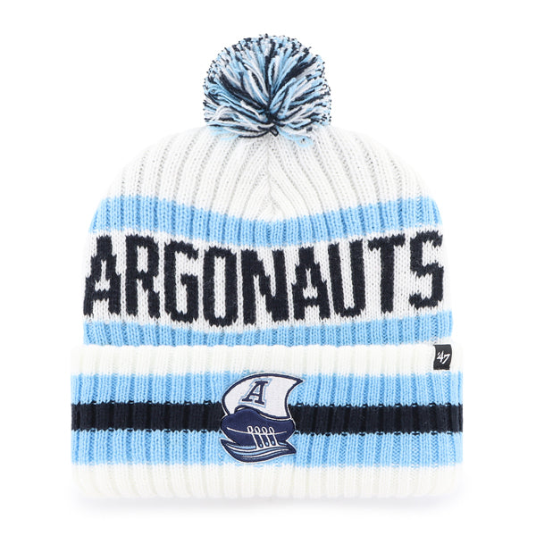 Toronto Argonauts CFL 47 Brand Men White Bering Cuff Pom Knit product image 1, provided for visual reference and product