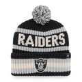 Las Vegas Raiders NFL 47 Brand Men Black/Grey Bering Cuff Pom Knit product image 1, provided for visual reference and