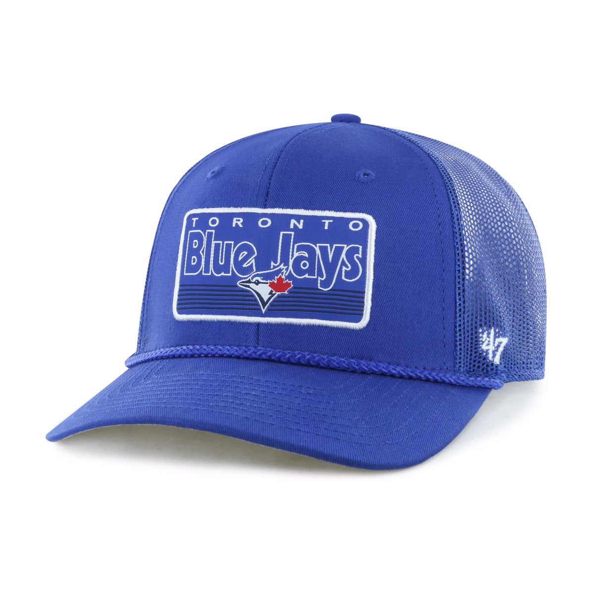 Toronto Blue Jays MLB 47 Brand Men Royal Mainline Rope Trucker Adjustable Hat product image 1, provided for visual reference