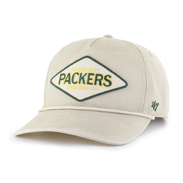 Green Bay Packers NFL 47 Brand Men Beige Cairn Rope Hitch Snapback Hat product image 2, provided for visual reference and