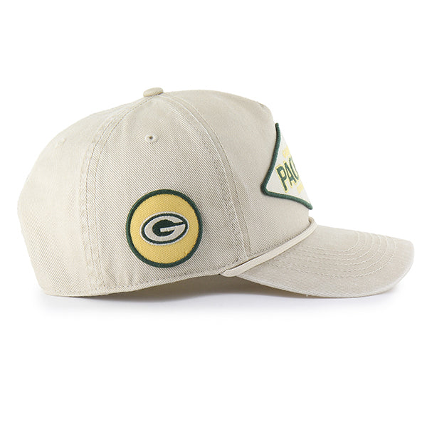 Green Bay Packers NFL 47 Brand Men Beige Cairn Rope Hitch Snapback Hat product image 4, provided for visual reference and