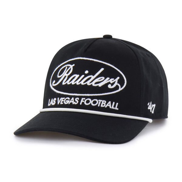 Las Vegas Raiders NFL 47 Brand Men Black Foundational Rope Hitch Snapback Hat product image 1, provided for visual reference